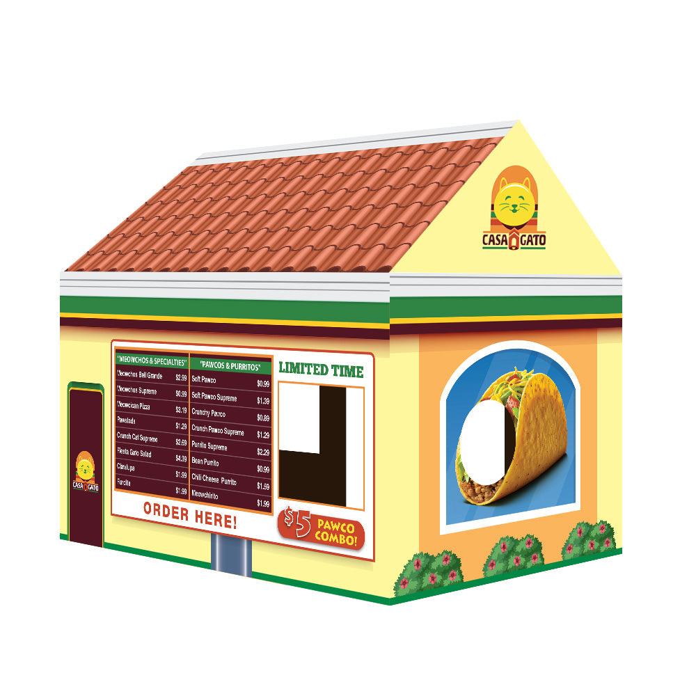 Casa Gato - Mexican Restaurant Cardboard Cat House