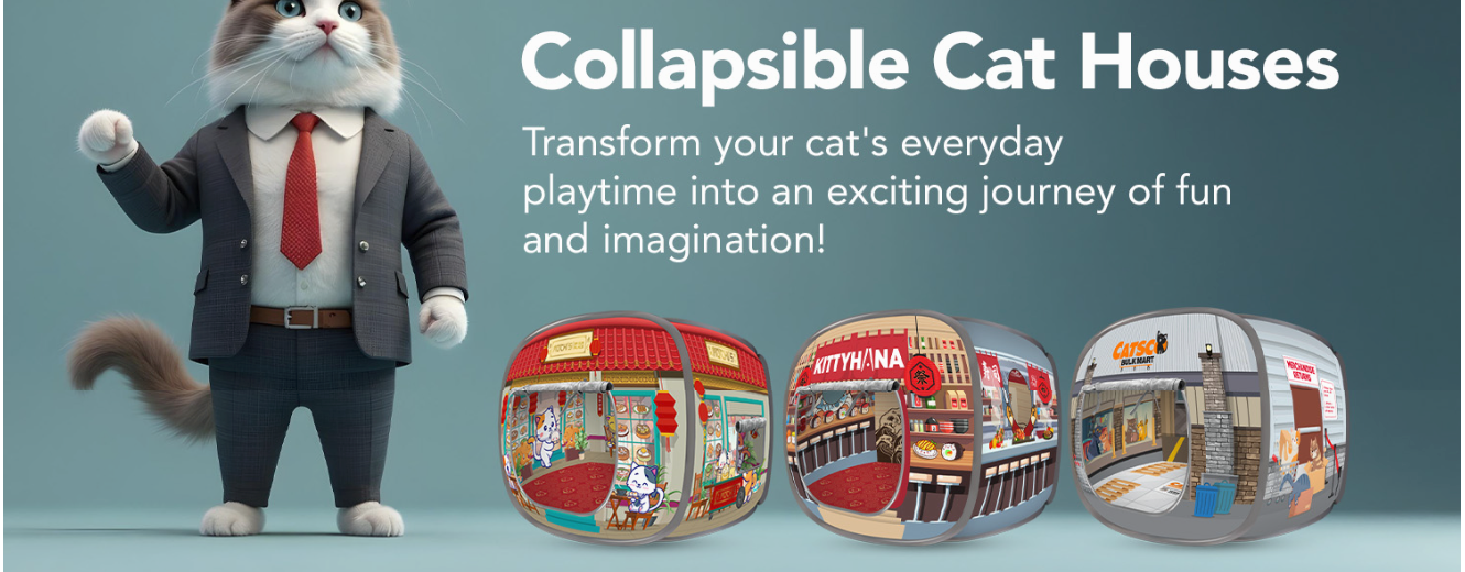 Capnip collapsible cat houses hero scene