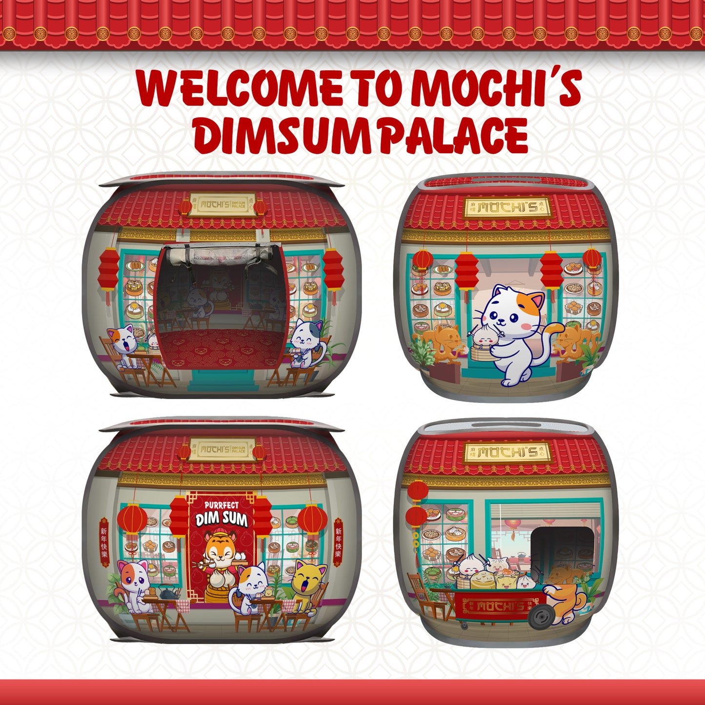 Mochi's Dimsum Palace Collapsible Cat House