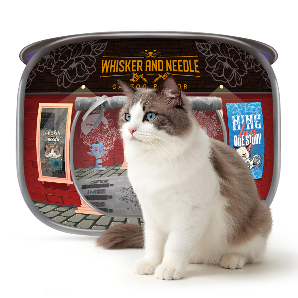 Whisker-And-Needle Cattoo Parlor - Collapsible Cat House