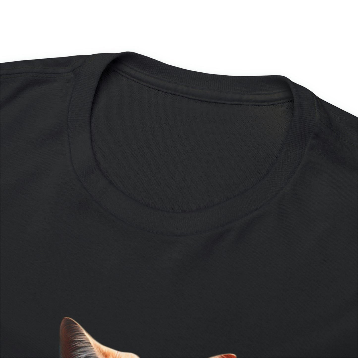 Movie Watching Cat With Popcorn - Unisex Heavy Cotton Tee - Black