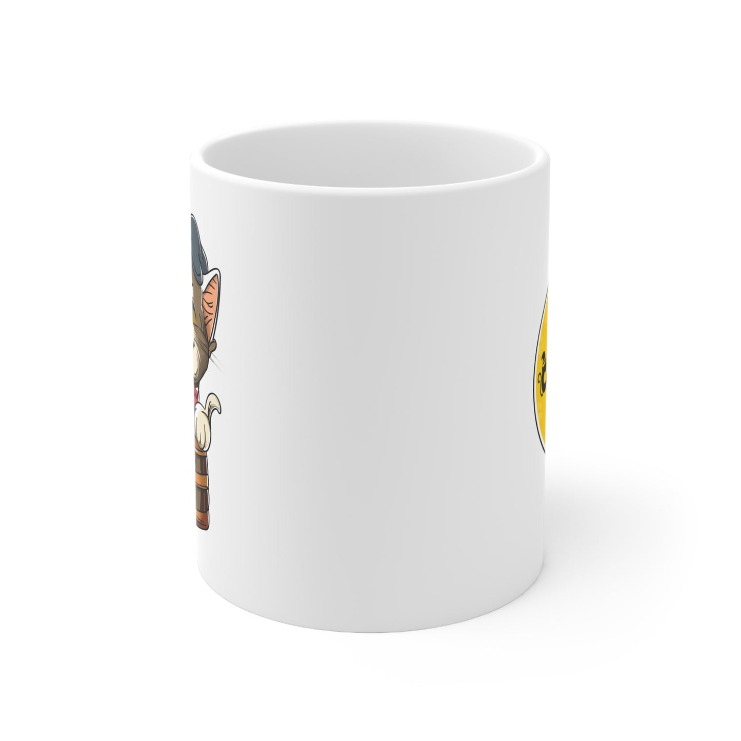 Cat in a Barrel and Yamazaki Whisky - Ceramic Mug 11oz - White